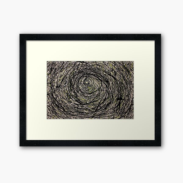 Original Spiral Abstract Jackson Pollock Style Artwork Framed Art Print