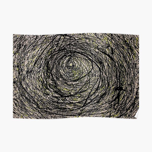 Oeuvre originale de style abstrait en spirale Jackson Pollock Poster
