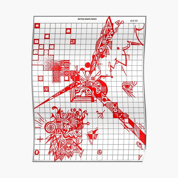 Graphic RED Doodle Poster