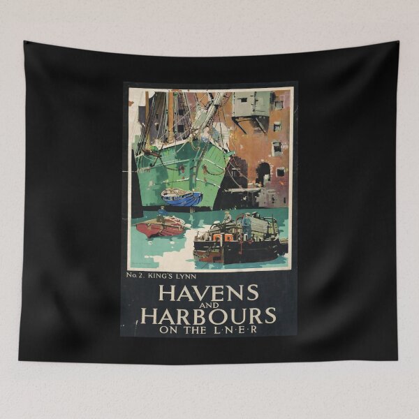 Item preview, Havens and Harbours retro poster designed and sold by CorasPosters.