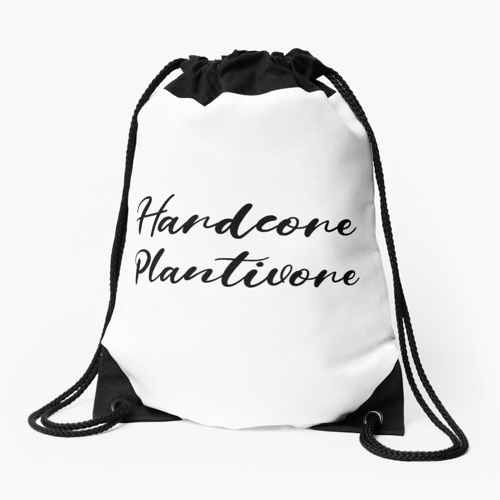 Hardcore Plantivore Black Drawstring Bag