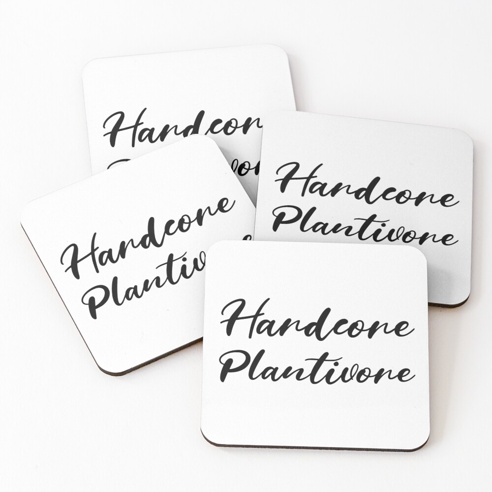 Hardcore Plantivore Black Coasters (Set of 4)
