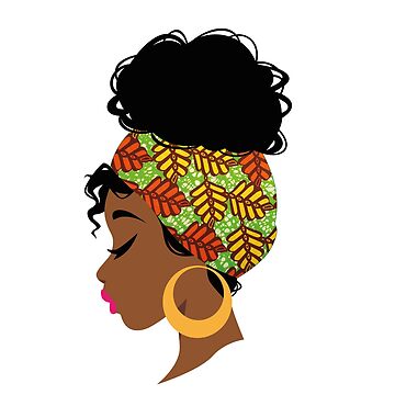 Artwork thumbnail, Gorgeous Black Girl with a headwrap by RhoobieDotCom