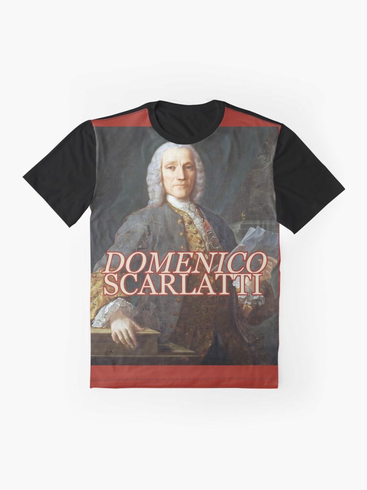 Thumbnail 4 of 5, Graphic T-Shirt, Domenico Scarlatti w/ Font and Red Trim designed and sold by MoriVond.