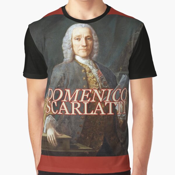 Domenico Scarlatti w/ Font and Red Trim Graphic T-Shirt