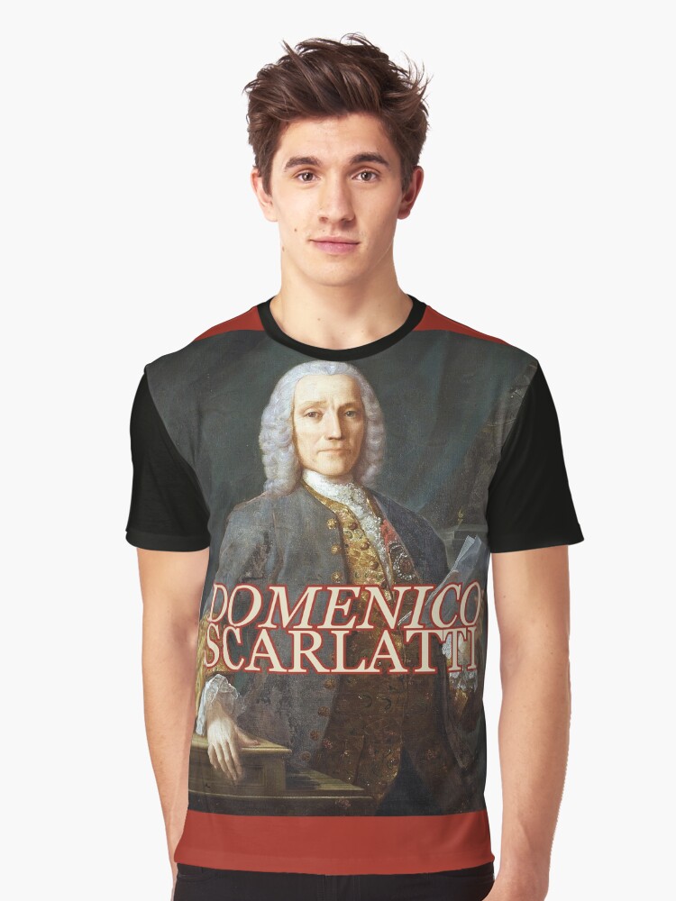 Thumbnail 1 of 5, Graphic T-Shirt, Domenico Scarlatti w/ Font and Red Trim designed and sold by MoriVond.
