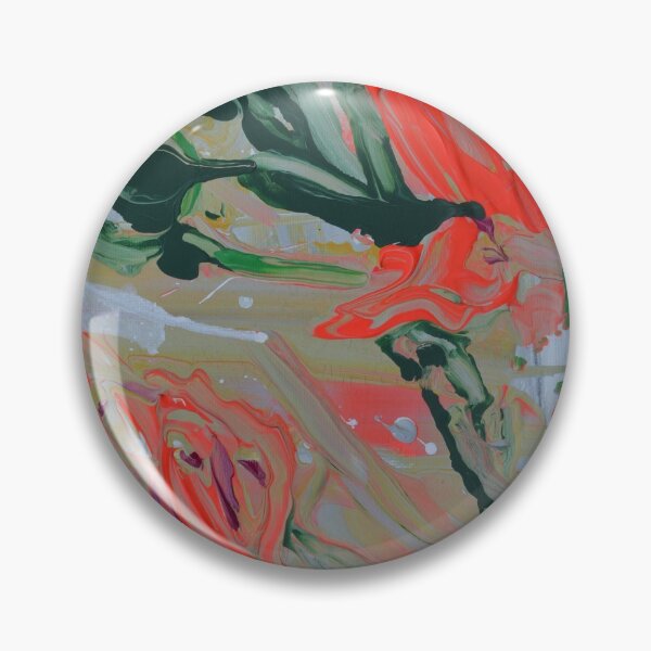 Item preview, abstract painting red green designed and sold by Fiveladiesart.