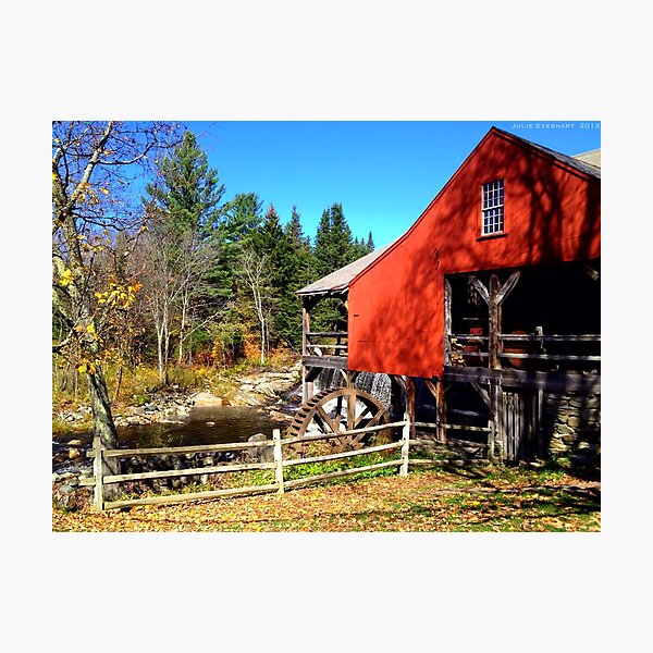 Red Grist Mill of Vermont Photographic Print