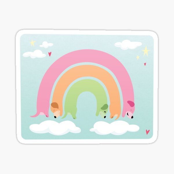 Rainbow Dachshund Wiener Dog Sticker