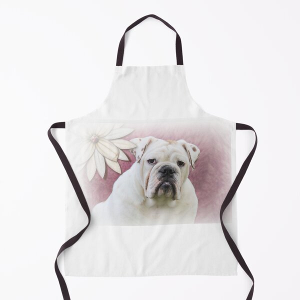 Item preview, White English Bulldog with Flower designed and sold by klh0853.