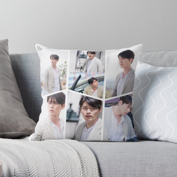 Hyun Bin Handsome Collage Throw Pillow
