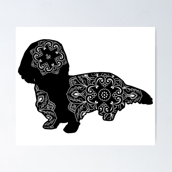 Item preview, Long-haired Dachshund Mandala designed and sold by DesignsofWhimsy.