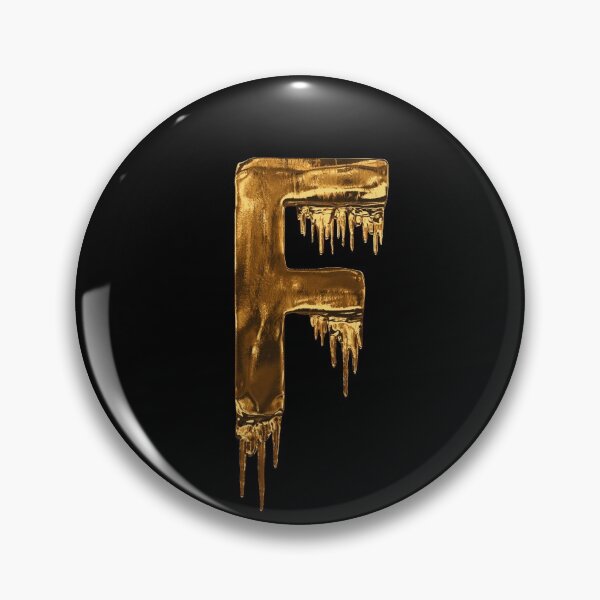 Item preview, Gold Drip On Black Alphabet Letter F designed and sold by MPowerTeez.