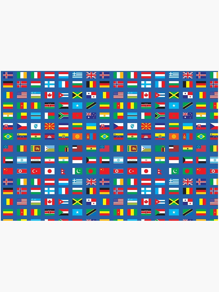 "Flags of the World on Classic Blue" Jigsaw Puzzle for Sale by
