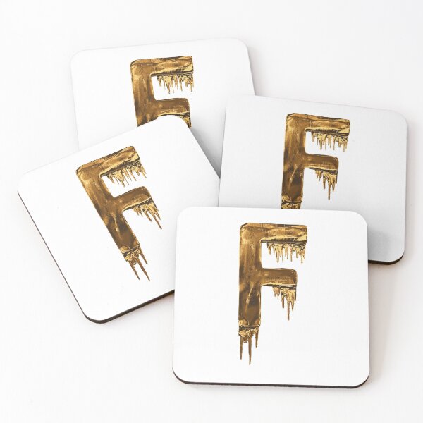 Item preview, Gold Drip On Black Alphabet Letter F designed and sold by MPowerTeez.