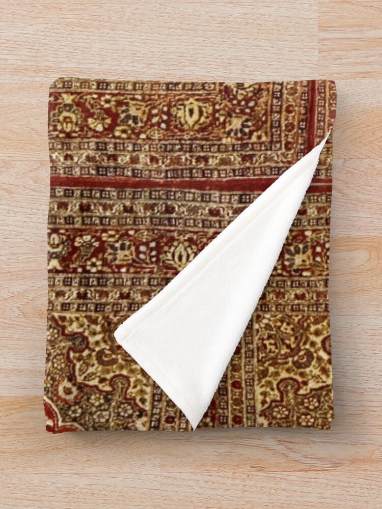 Alternate view of Tabriz carpet design Throw Blanket