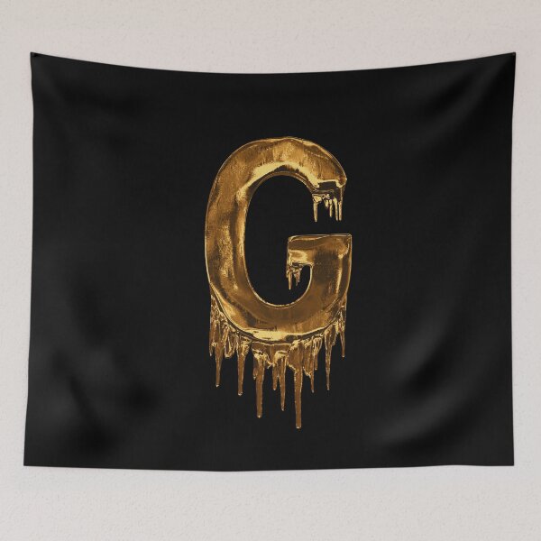 Item preview, Gold Drip On Black Alphabet Letter G designed and sold by MPowerTeez.