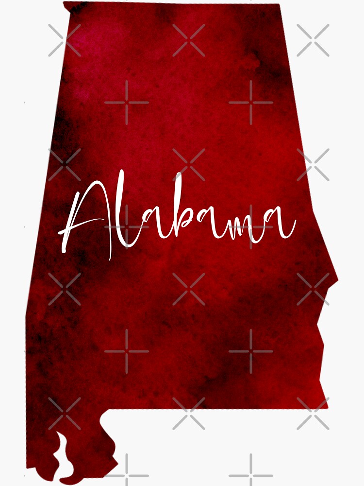 "Alabama Maroon Water Color State" Sticker for Sale by TheHobbyGirl