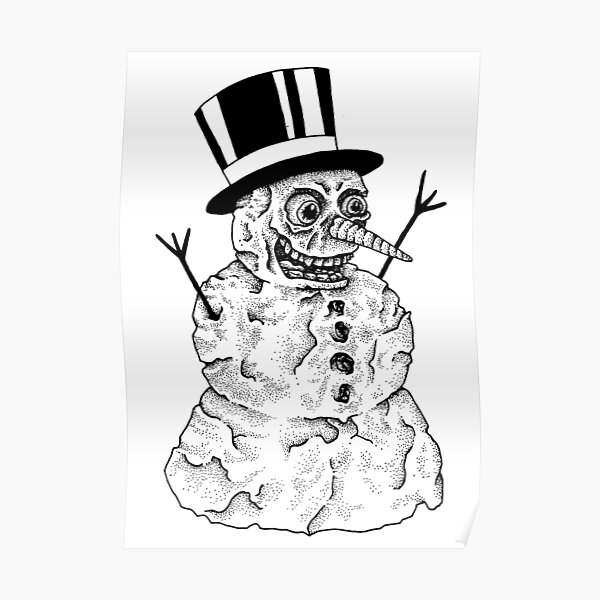 Scary Snowman Wall Art Redbubble