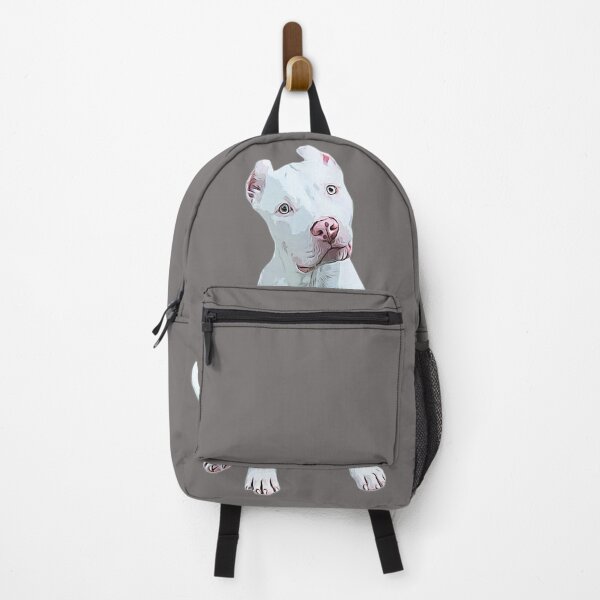 "Pitbull Puppy Dog Stunning White" Backpack by ElegantCat Redbubble