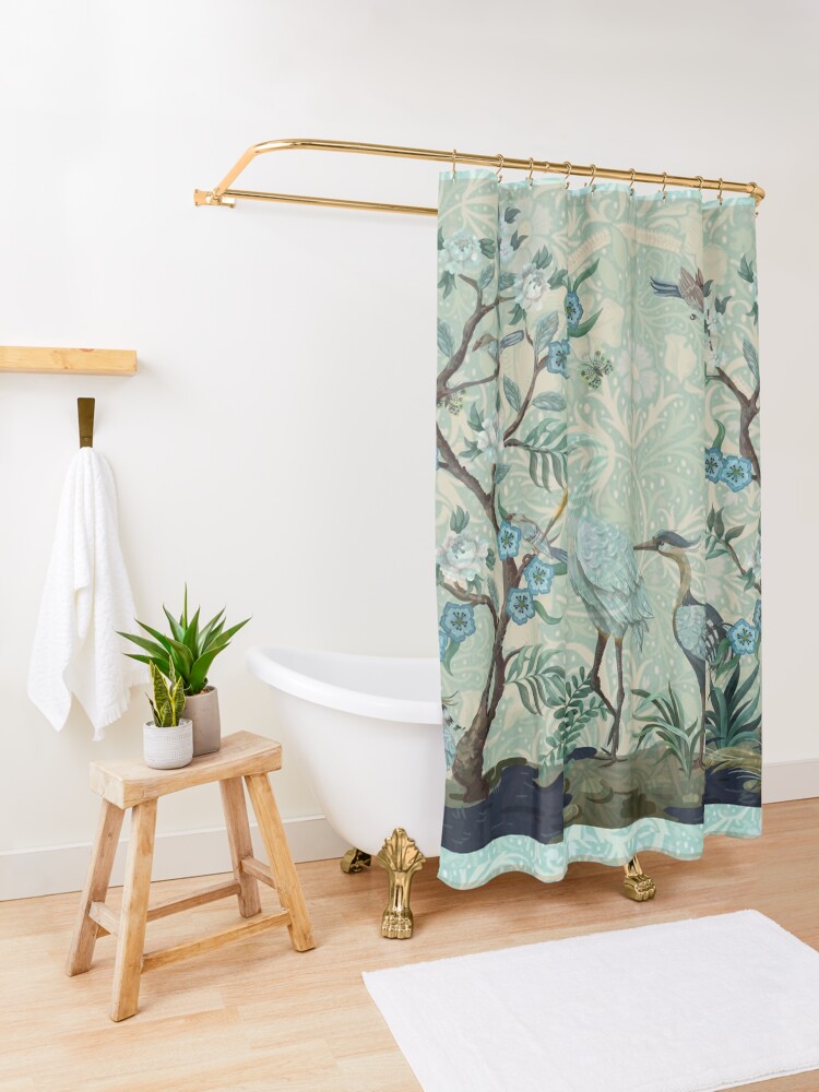Thumbnail 3 of 5, Shower Curtain, The Chinoiserie Panel designed and sold by MeganSteer.