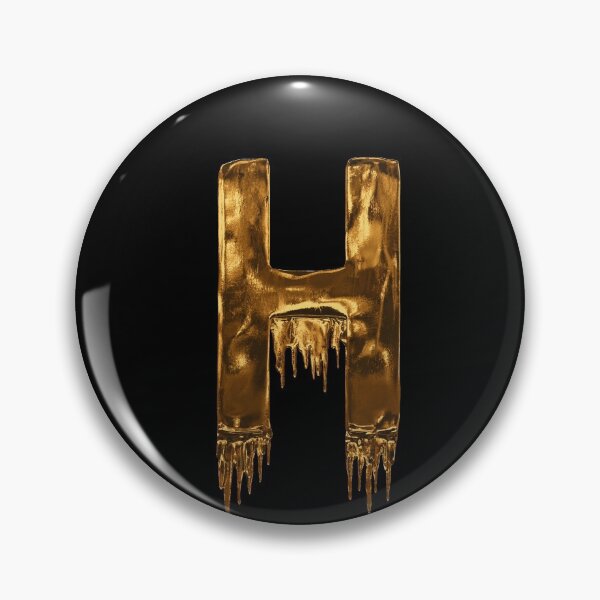 Item preview, Gold Drip On Black Alphabet Letter H designed and sold by MPowerTeez.