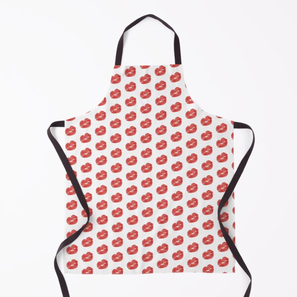 Lipstick kiss print - red Apron