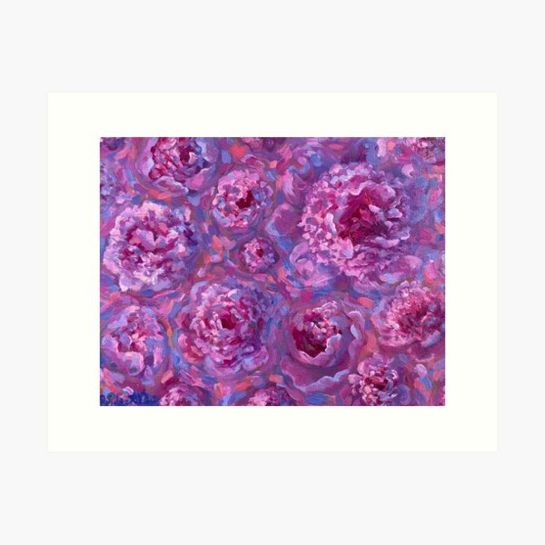 Item preview, Floral Peony Print Original Painting Swooshes #1 designed and sold by BridgetDavis.