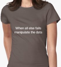 When all else fails manipulate the data Women's Fitted T-Shirt