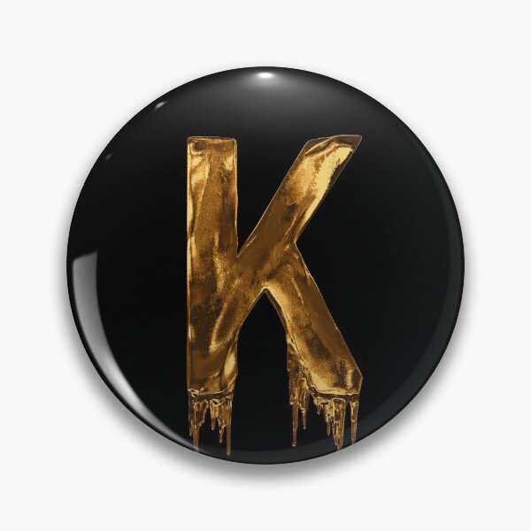 Item preview, Gold Drip On Black Alphabet Letter K designed and sold by MPowerTeez.