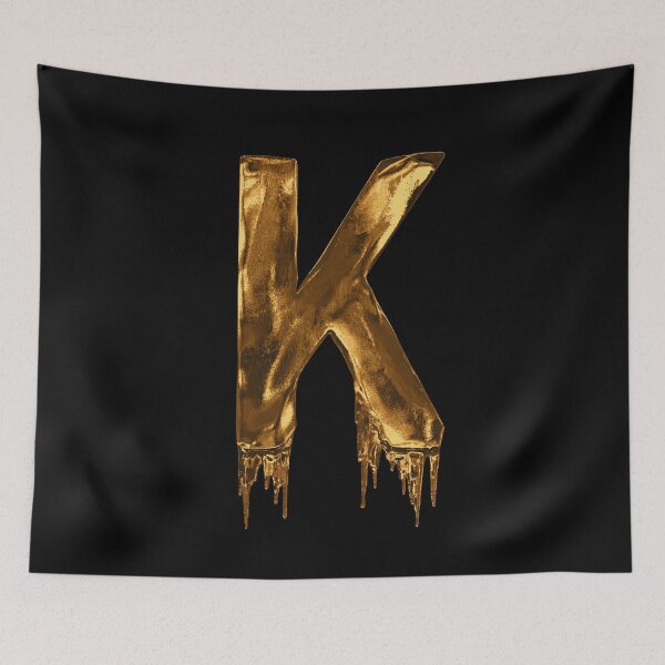 Item preview, Gold Drip On Black Alphabet Letter K designed and sold by MPowerTeez.