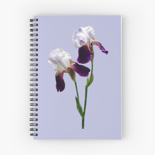 Item preview, Twin Irises Maroon and White designed and sold by Susan Savad.