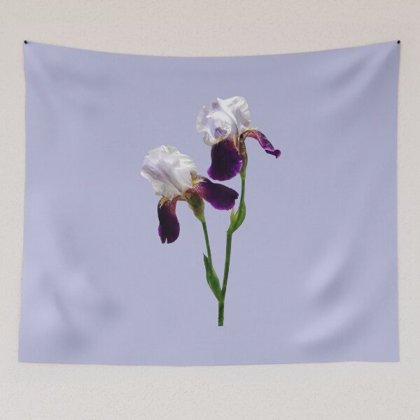 Item preview, Twin Irises Maroon and White designed and sold by Susan Savad.