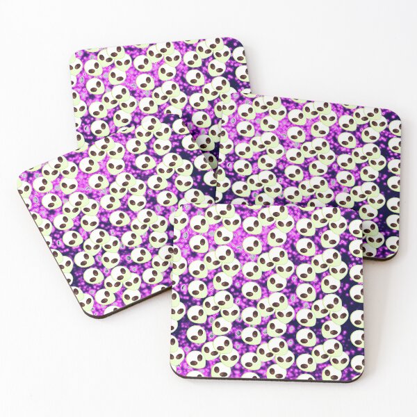Item preview, GREEN ALIEN HEADS PATTERN WITH PURPLE BACKGROUND designed and sold by DewDropDesigns.