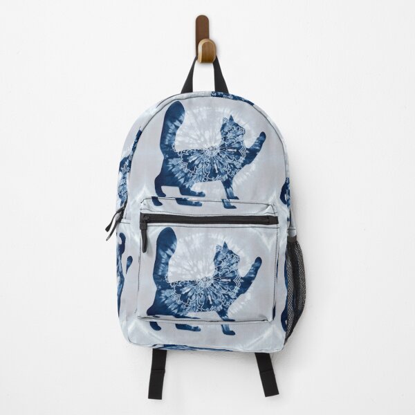 Item preview, Playful Cat Mandala Indigo Blue Batik tie dye designed and sold by Glimmersmith.