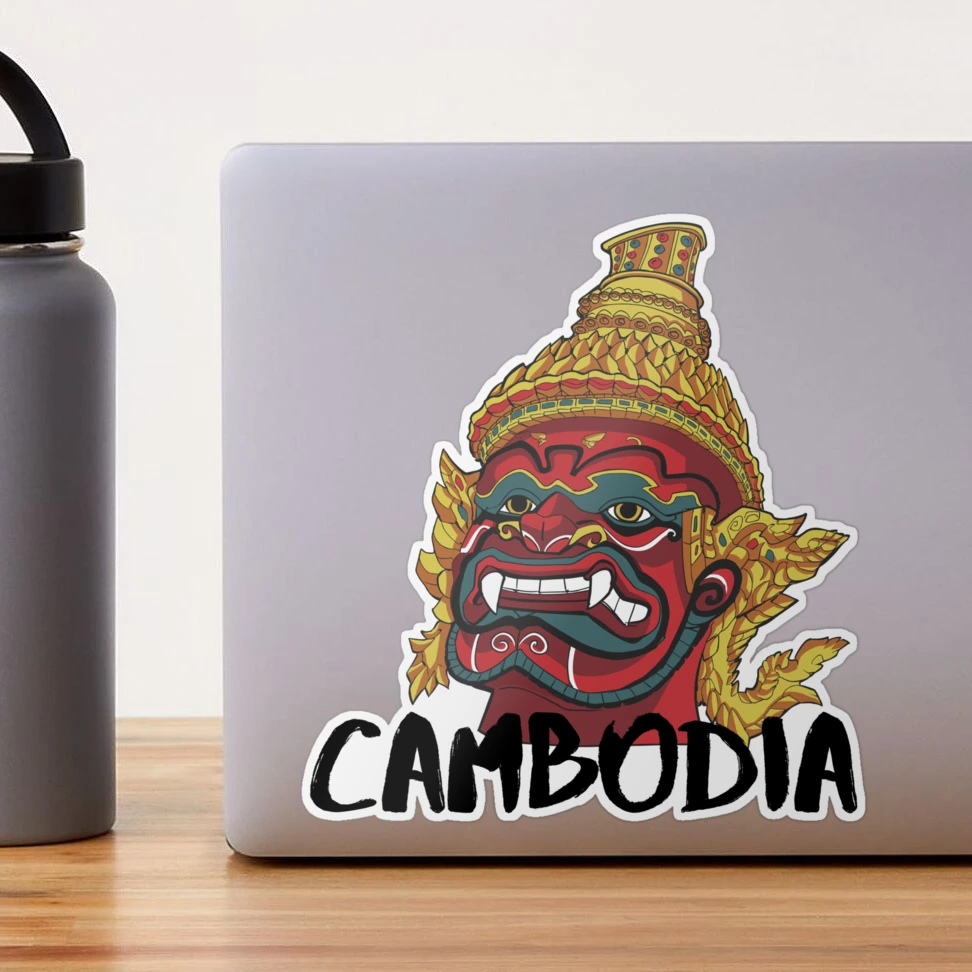 Autocollant Vinyle Cambodge Srok Khmer - Taille 100 Mm (10x7,5 Cm) - Résistant Intérieur/extérieur - Décoration Voiture, Casque, Etc.