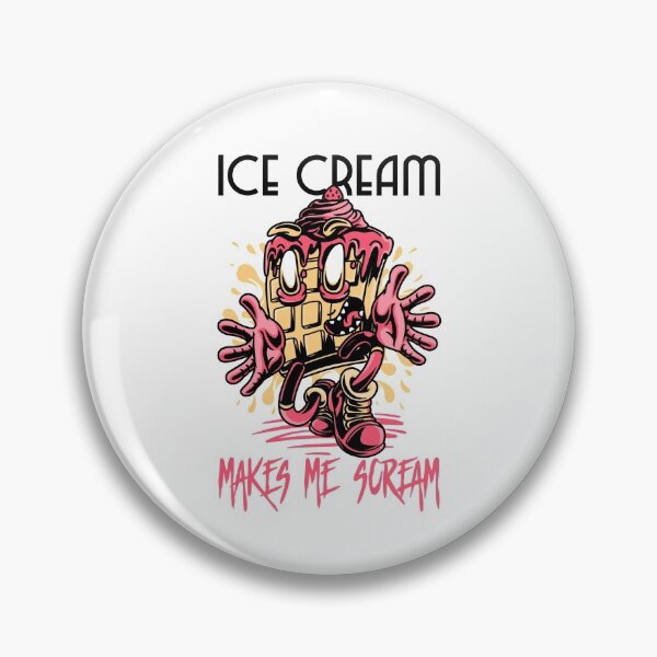 Item preview, Ice Cream Makes Me Scream, Cartoon Strawberry Ice Cream Waffle designed and sold by NebulaDesigns86.
