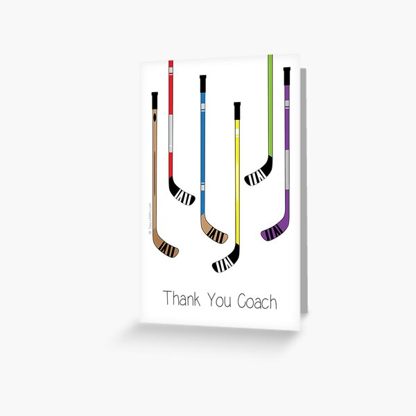 Thank You Hockey Coach - Hockey Sticks Greeting Card