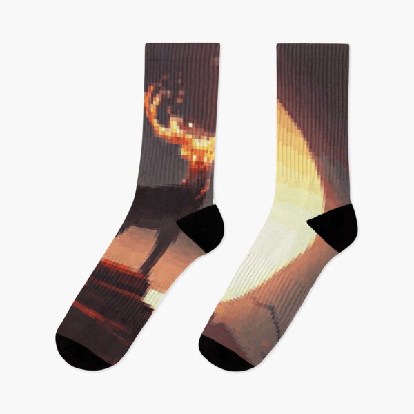 Item preview, Pixelated Golden Antlers and Crescent Moon designed and sold by HopeDetour.
