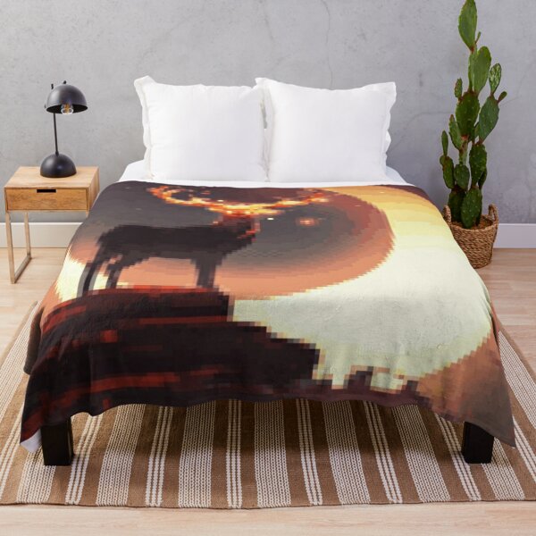 Item preview, Pixelated Golden Antlers and Crescent Moon designed and sold by HopeDetour.
