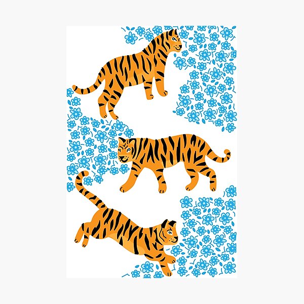 Item preview, Tigers and Flowers  designed and sold by Eleni Michelis.