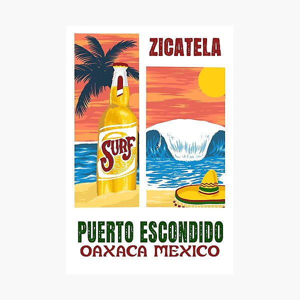 Item preview, Puerto Escondido - Best Waves of the World Artworks - T-shirts-Canvas-Covers-Duvets designed and sold by JOYSURF-LAB.