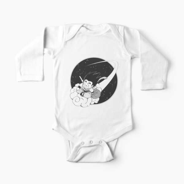 KID GOKU ON NIMBUS MANGA Long Sleeve Baby One-Piece