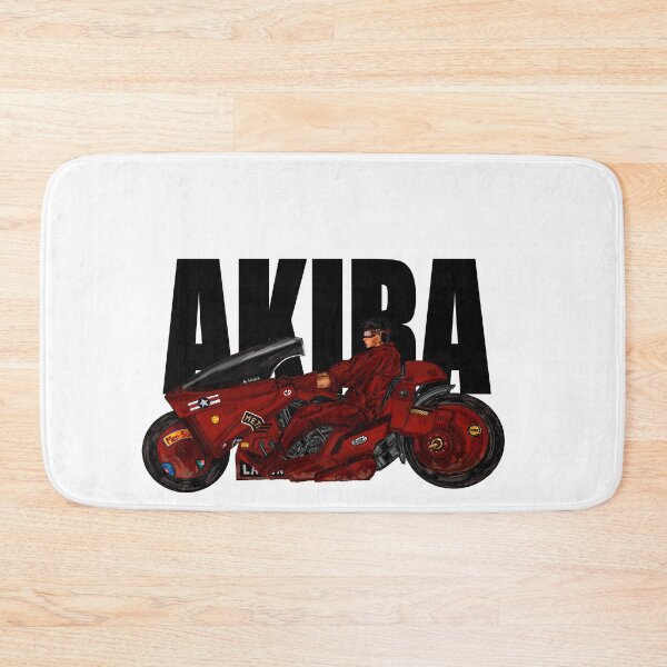 kaneda riding his motorbike from akira Bath Mat