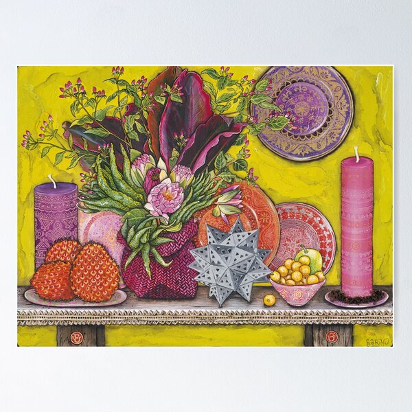 Item preview, Waterlilies & Finger Limes designed and sold by Sarina Tomchin.