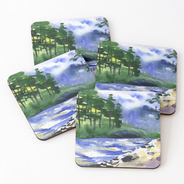 Item preview, The River's Mountain Waterwcolor designed and sold by thekyngsqueen.