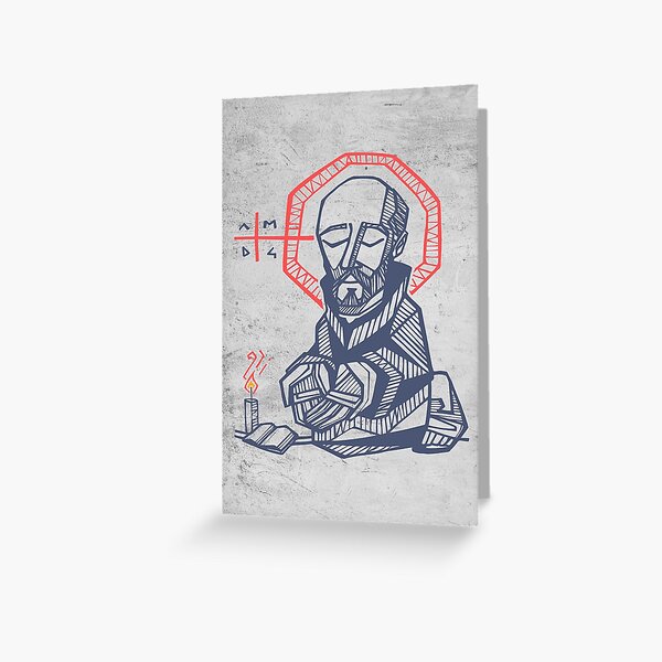 Artikel-Vorschau von Handgezeichnete Illustration des Heiligen Ignatius von Loyola, designt und verkauft von Bernardo Ramonfaur.
