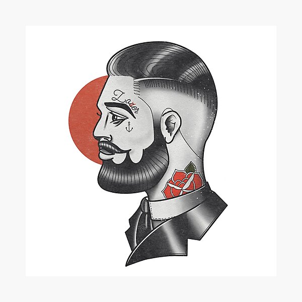Item preview, Le tatouage de l'amant Old School Gentleman designed and sold by paintedlife.