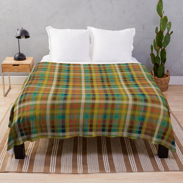 Item preview, Retro Modern Plaid Pattern in Midcentury Mod Mustard, Olive, Orange, Teal, and Navy designed and sold by kierkegaard.