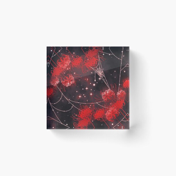 Item preview, Galaxy Red Spider Lilies and Webs designed and sold by rubydian.